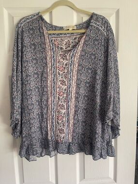 Cynthia Rowley Printed Floral Tunic in Pink and Blue
